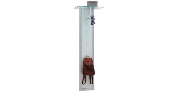 GARDEROBENPANEEL 52/170/35 cm - Alufarben/Weiß, Design, Glas/Metall (52/170/35cm) - Dieter Knoll