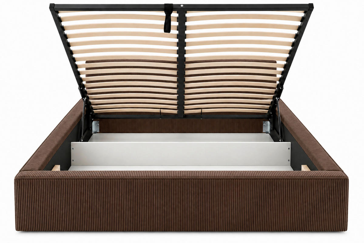 POLSTERBETT Lattenrost, Bettkasten Braun 200/200 cm  - Schwarz/Braun, MODERN, Holz/Kunststoff (200/200cm) - MID.YOU
