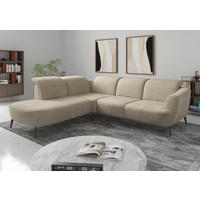 ECKSOFA Chenille Sandfarben  - Sandfarben/Schwarz, Konventionell, Textil/Metall (267/300cm) - Sit & More