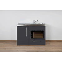 MINIKÜCHE  120/89/60 cm  in Schieferfarben  - Schieferfarben/Edelstahlfarben, Basics, Metall (120/89/60cm)