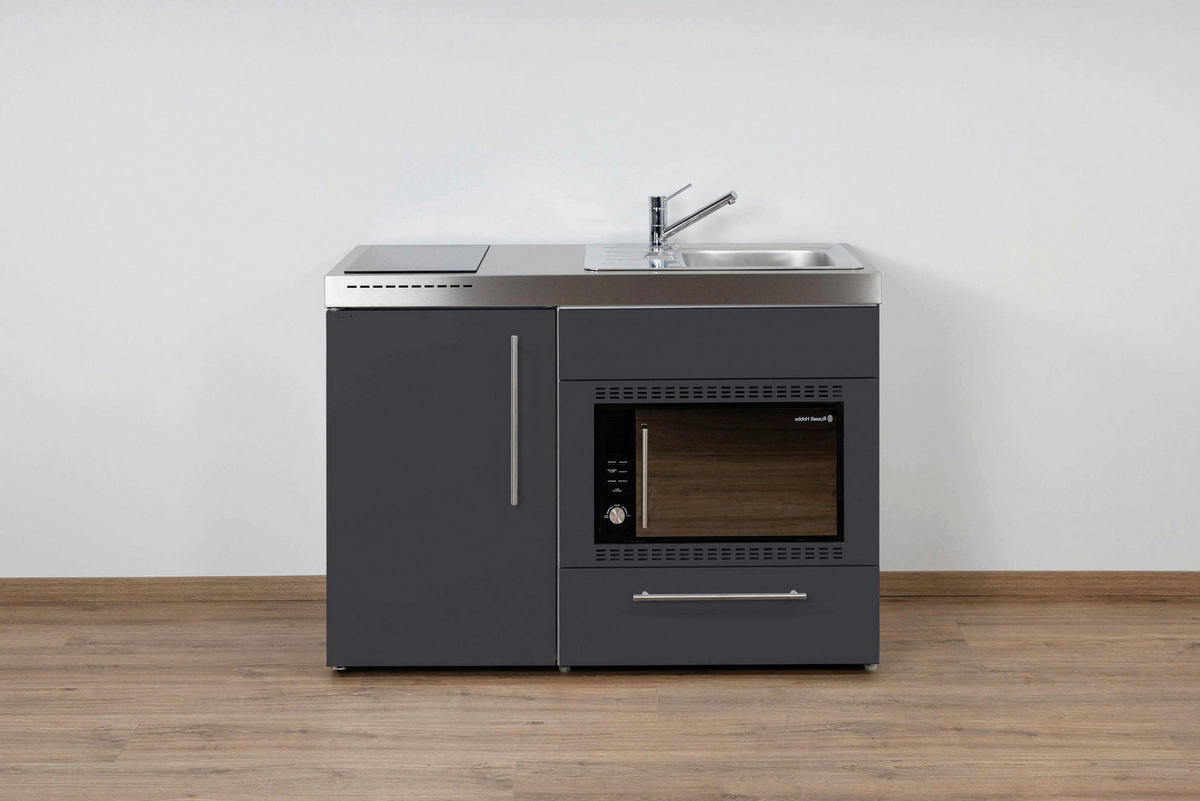 MINIKÜCHE  120/89/60 cm  in Schieferfarben  - Schieferfarben/Edelstahlfarben, Basics, Metall (120/89/60cm)