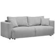 SCHLAFSOFA Cord Silberfarben  - Silberfarben/Schwarz, Design, Kunststoff/Textil (250/92/105cm) - Carryhome