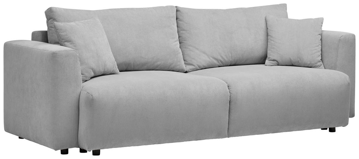 SCHLAFSOFA in Cord Silberfarben  - Silberfarben/Schwarz, Design, Kunststoff/Textil (250/92/105cm) - Carryhome