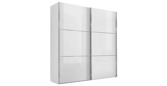 SCHWEBETÜRENSCHRANK 188/222/68 cm 2-türig  - Chromfarben/Weiß, KONVENTIONELL, Glas/Holzwerkstoff (188/222/68cm) - Moderano