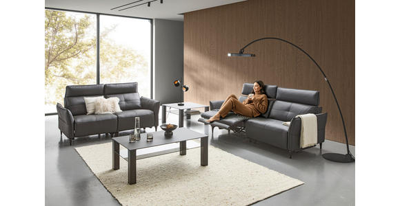 2-SITZER-SOFA  in Echtleder Schwarz   - Schwarz, Design, Leder/Metall (191/98/101cm) - Novel