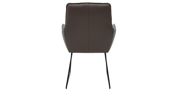 ARMLEHNSTUHL in Braun, Schwarz - Schwarz/Braun, Design, Leder/Metall (66/96/65cm) - Dieter Knoll