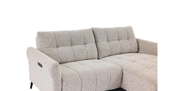 ECKSOFA  in Webstoff Grau  220/156 cm  - Grau/Nickelfarben, Design, Textil/Metall (220/156cm) - Carryhome