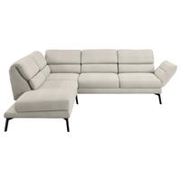 ECKSOFA in Flachgewebe Naturfarben, Beige  212-253/256-363 cm  - Beige/Schwarz, Design, Textil/Metall (212-253/256-363cm) - Dieter Knoll