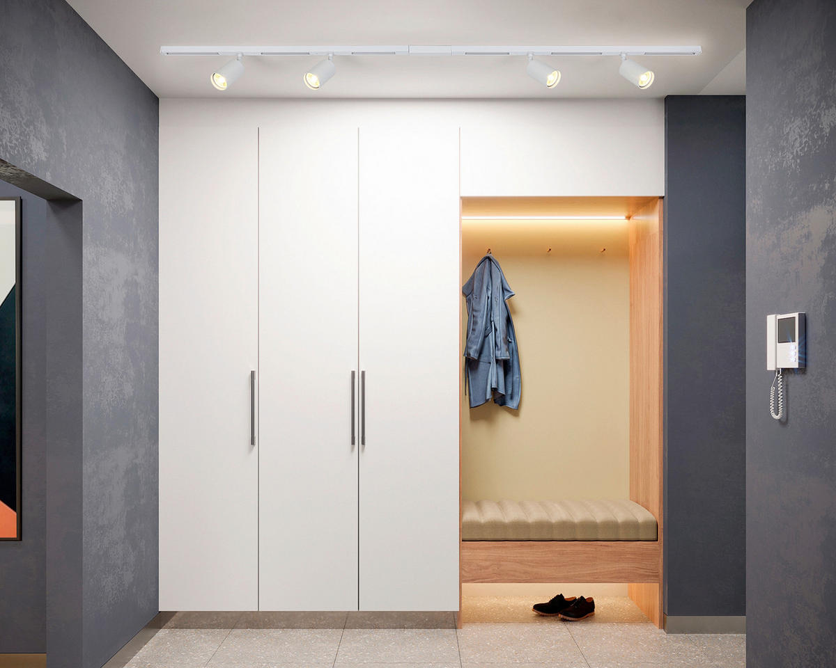 SCHIENENSYSTEM 120/5,5/14 cm  - Weiß, Trend, Kunststoff/Metall (120/5,5/14cm) - Collett's Monde