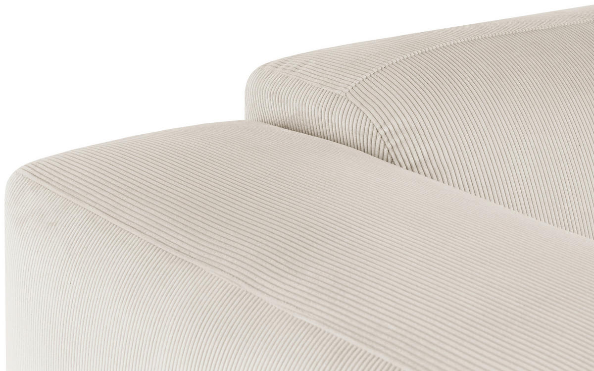 ECKSOFA HANNAH Creme Cord  - Creme/Schwarz, Design, Kunststoff/Textil (304/200cm) - MID.YOU