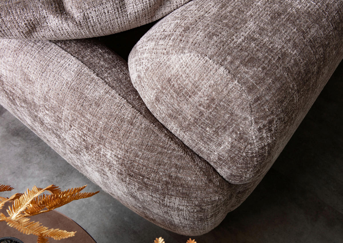 BIGSOFA Chenille Dunkelgrau  - Dunkelgrau/Schwarz, MODERN, Kunststoff/Textil (270/112/125cm) - Carryhome