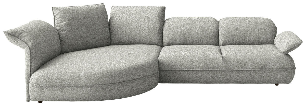 ECKSOFA Chenille Ecru  - Ecru/Schwarz, Design, Kunststoff/Textil (154/343cm) - Koinor