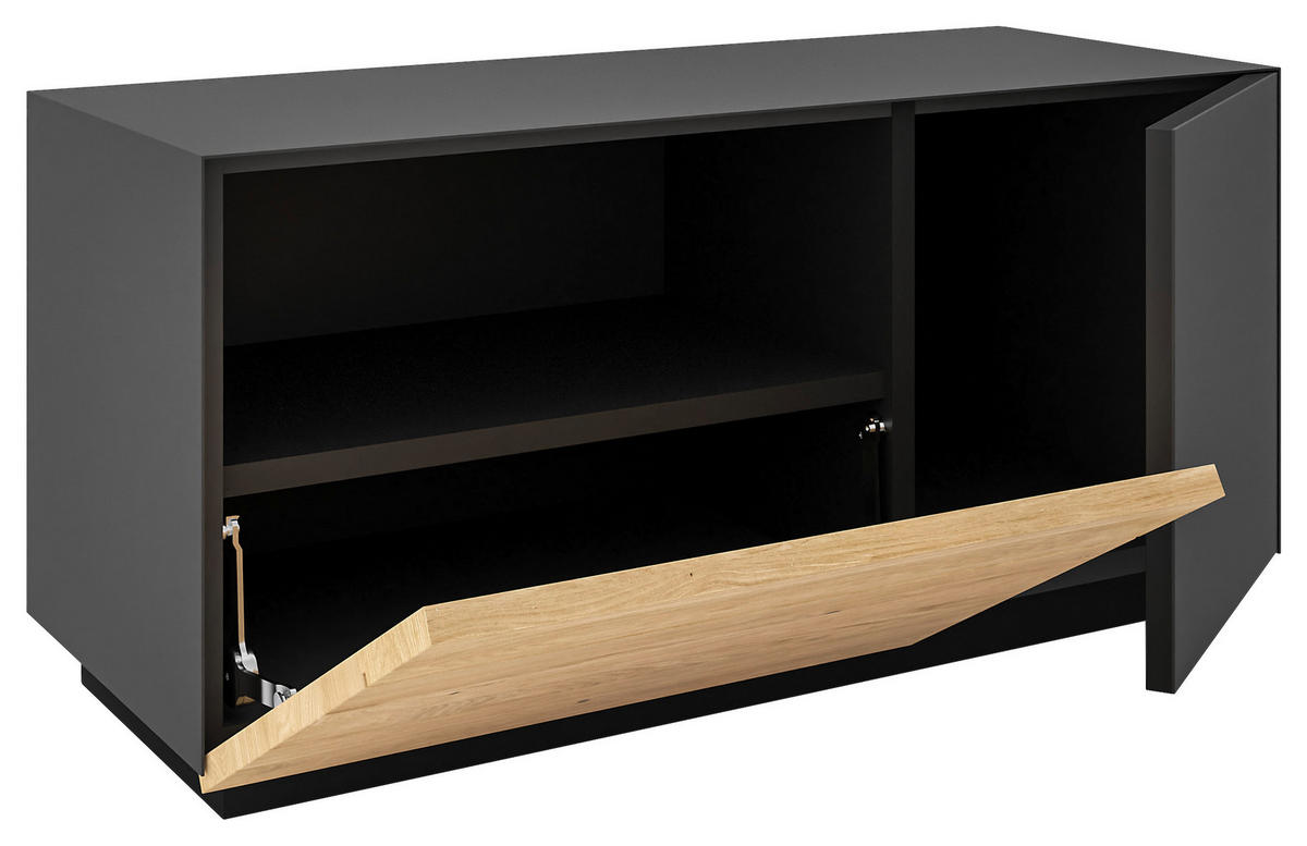 GARDEROBENBANK  in 91/45/36 cm  - Wildeiche/Anthrazit, Natur, Holz/Holzwerkstoff (91/45/36cm) - Dieter Knoll