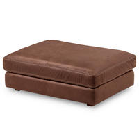 HOCKER in Leder Braun  - Beige/Schwarz, Design, Leder/Kunststoff (123/45/93cm) - Livetastic