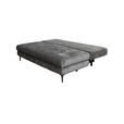 SCHLAFSOFA  mit Liegefunktion, Schlafen auf Sitzhöhe, Rücken echt Chenille Graphitfarben  - Schwarz/Graphitfarben, KONVENTIONELL, Textil/Metall (203/94/96cm) - Carryhome