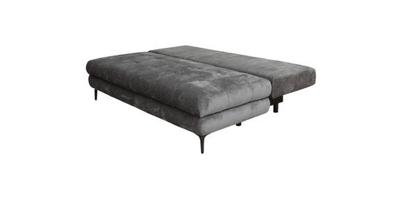 SCHLAFSOFA  mit Liegefunktion, Schlafen auf Sitzhöhe, Rücken echt Chenille Graphitfarben  - Schwarz/Graphitfarben, KONVENTIONELL, Textil/Metall (203/94/96cm) - Carryhome