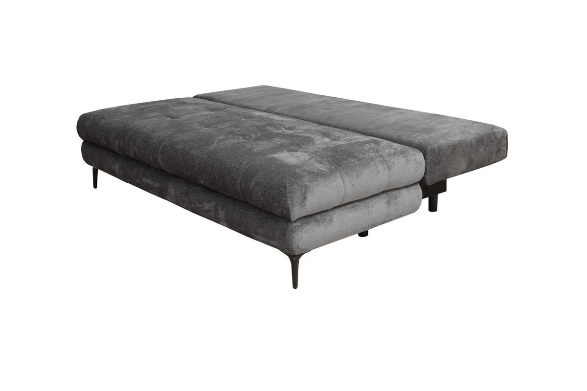 SCHLAFSOFA Chenille Graphitfarben  - Schwarz/Graphitfarben, KONVENTIONELL, Textil/Metall (203/94/96cm) - Carryhome