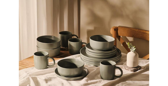 KOMBISERVICE Grün Salerno 16-teilig 4 Personen  - Grün, Trend, Keramik - Novel
