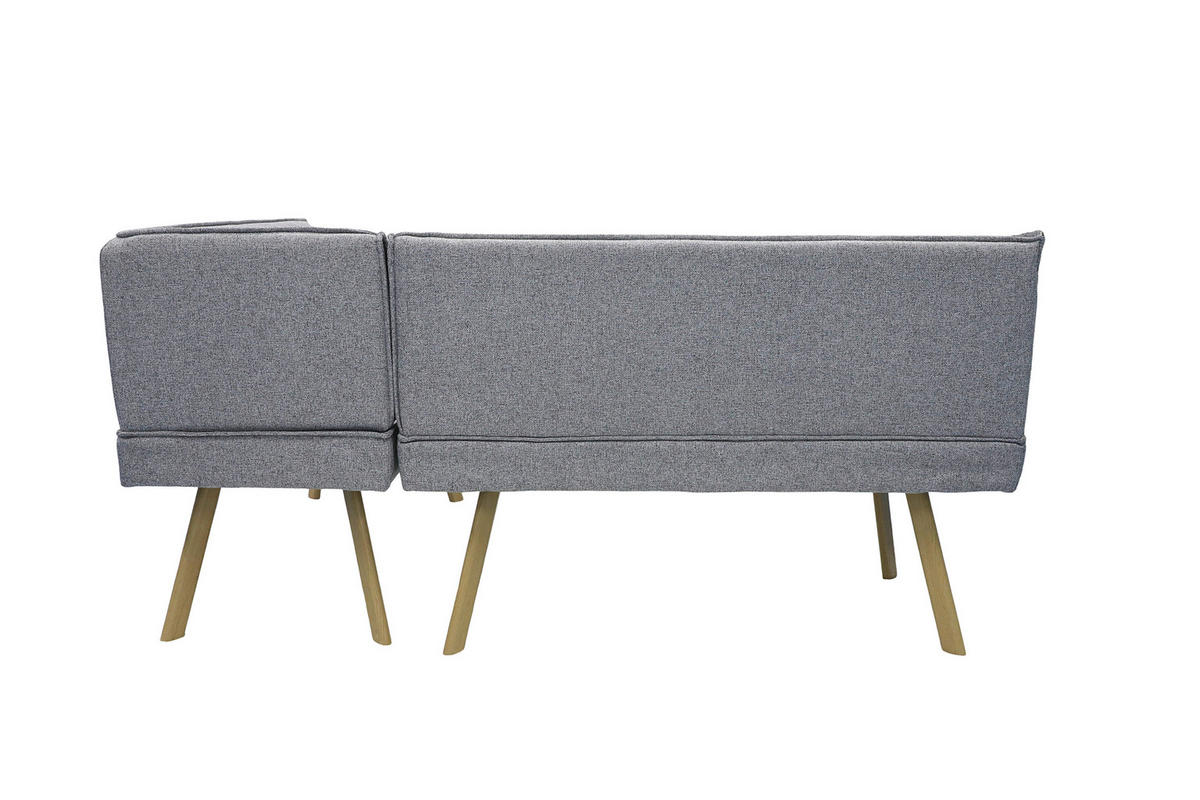 ECKBANK 183/129 cm Hellgrau   - Hellgrau/Schwarz, MODERN, Textil/Metall (183/129cm) - MID.YOU
