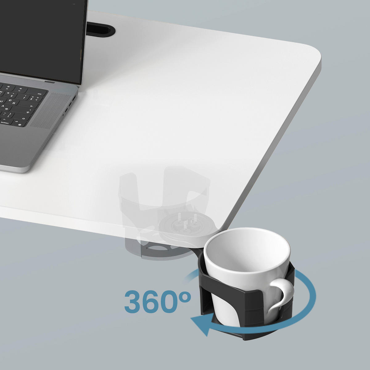 LAPTOPTISCH 80/45/65-102 cm Weiß höhenverstellbar, Kabeldurchlass, Getränkehalter  - Weiß, Basics, Holzwerkstoff/Kunststoff (80/45/65-102cm) - Boxxx