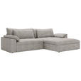 ECKSOFA  in Webstoff Greige  306/198 cm  - Greige/Schwarz, MODERN, Kunststoff/Textil (306/198cm) - Carryhome