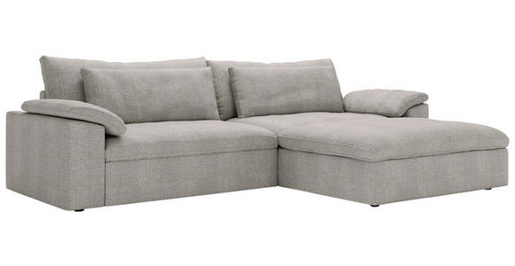 ECKSOFA  in Webstoff Greige  306/198 cm  - Greige/Schwarz, MODERN, Kunststoff/Textil (306/198cm) - Carryhome