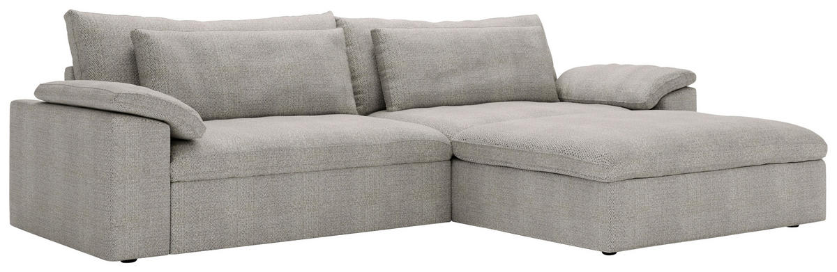 ECKSOFA  in Webstoff Greige  306/198 cm  - Greige/Schwarz, MODERN, Kunststoff/Textil (306/198cm) - Carryhome