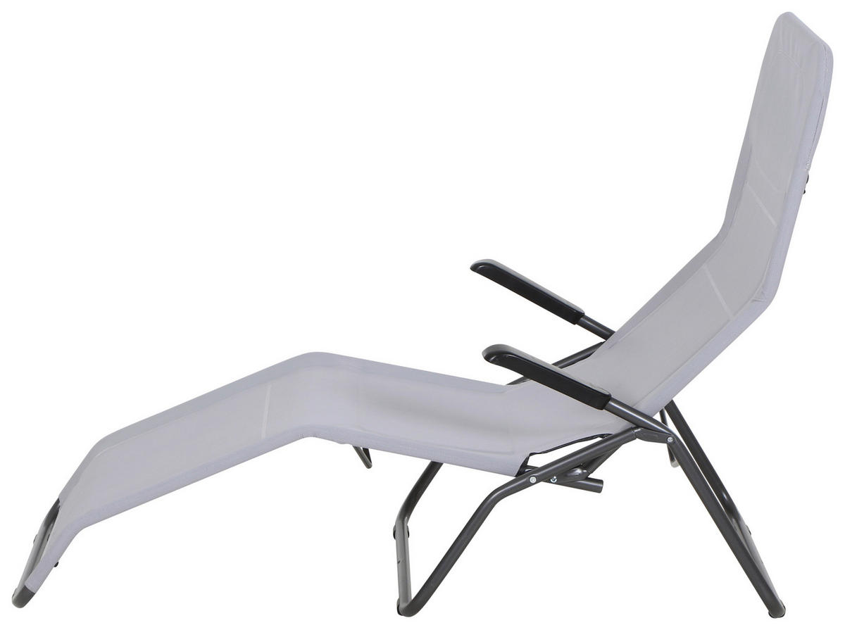 GARTENLIEGE 72,5/103,5/144 cm  - Anthrazit/Hellgrau, MODERN, Textil/Metall (72,5/103,5/144cm) - Siena Garden