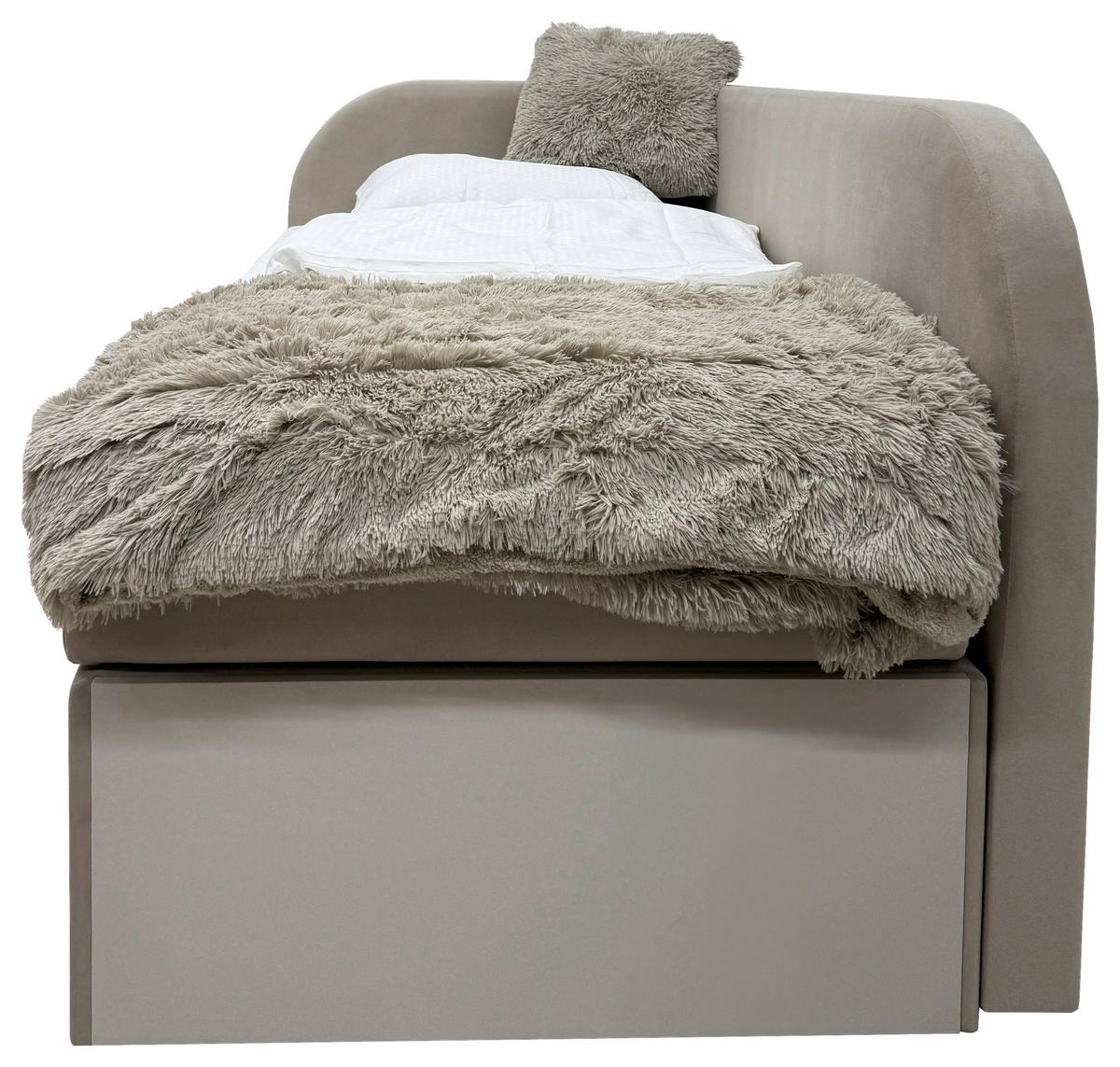 POLSTERBETT Matratze, Bettschubladen 90/200 cm  in Graphitfarben  - Graphitfarben, MODERN, Textil (90/200cm) - Livetastic