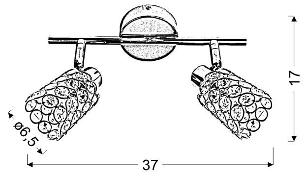 STRAHLER   - Chromfarben/Transparent, KONVENTIONELL, Glas/Metall (37/8cm)