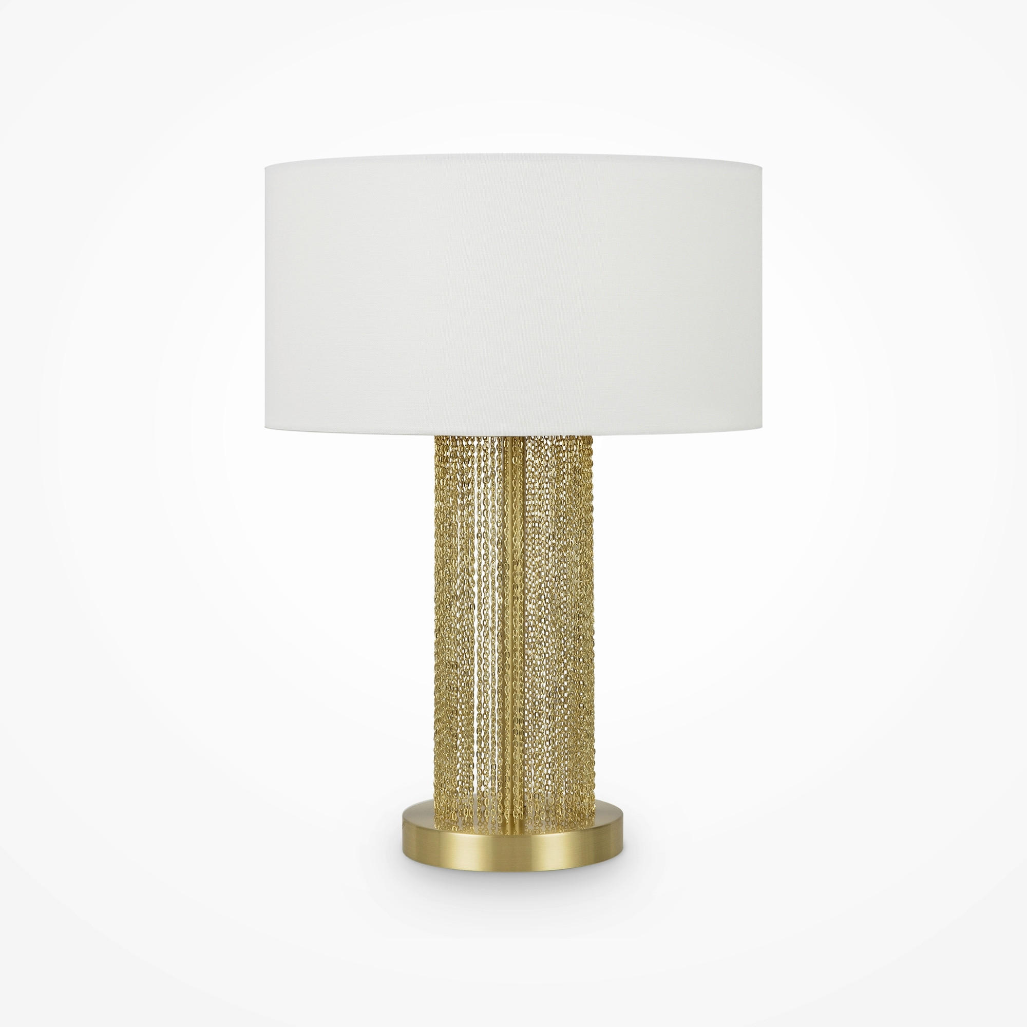 TISCHLEUCHTE Modern 34/47 cm   - Goldfarben/Weiß, Trend, Textil/Metall (34/47cm) - MAYTONI