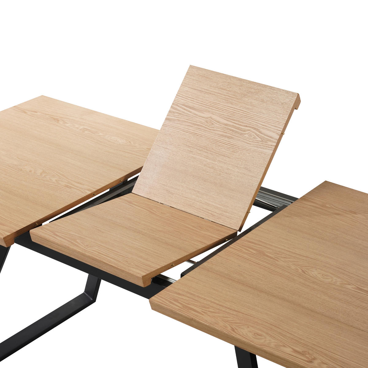 ESSTISCH Schwarz, Eichefarben rechteckig  ausziehbar  - Eichefarben/Schwarz, Design, Holzwerkstoff/Metall (140-180/90/76cm) - Carryhome
