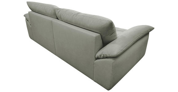 BIGSOFA Webstoff Hellgrau  - Hellgrau/Schwarz, KONVENTIONELL, Kunststoff/Textil (243/90,5/130cm) - Ambia Home