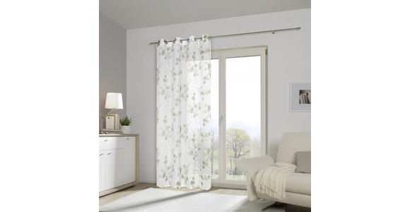 ÖSENVORHANG halbtransparent - Grün, KONVENTIONELL, Textil (135/245cm) - Esposa