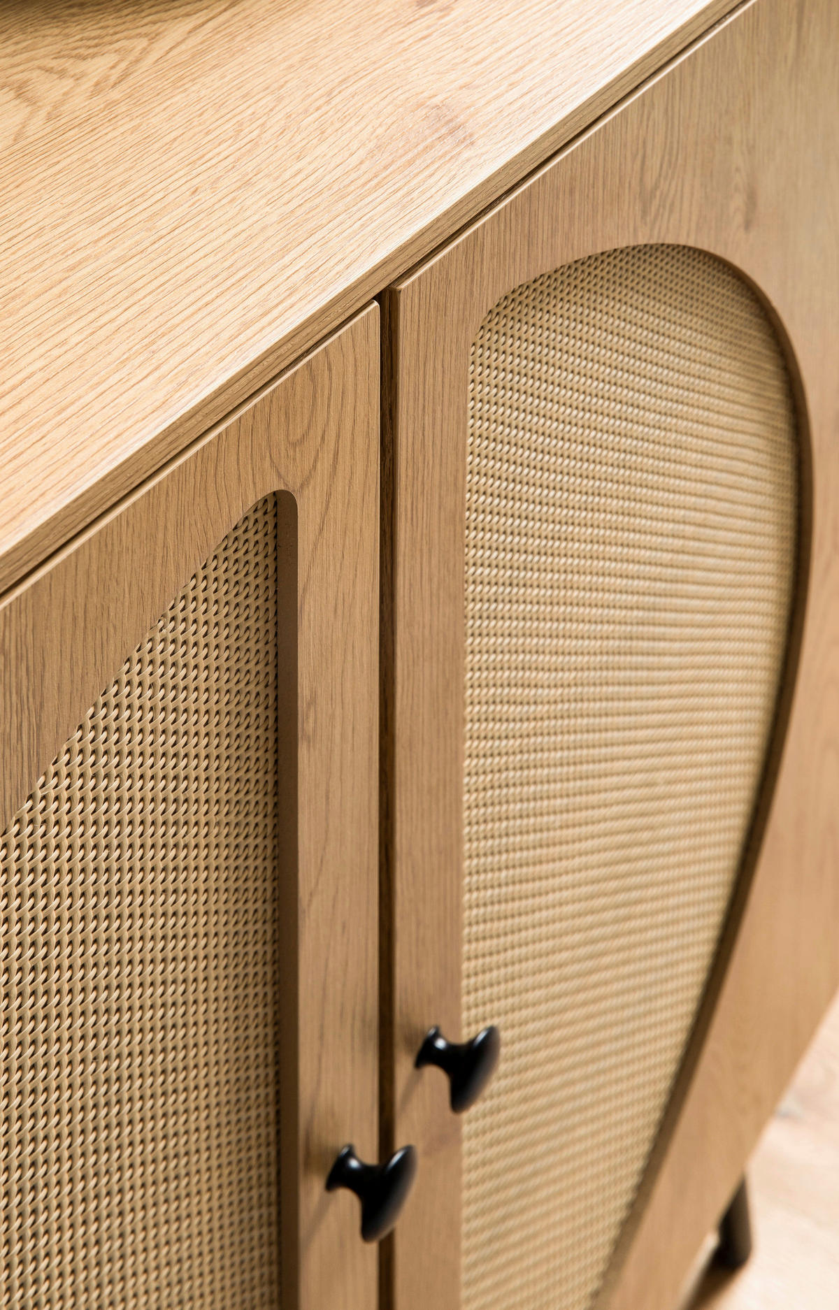 SIDEBOARD 80/103/39 cm  in Eichefarben  - Eichefarben/Schwarz, Design, Holzwerkstoff/Metall (80/103/39cm) - MID.YOU