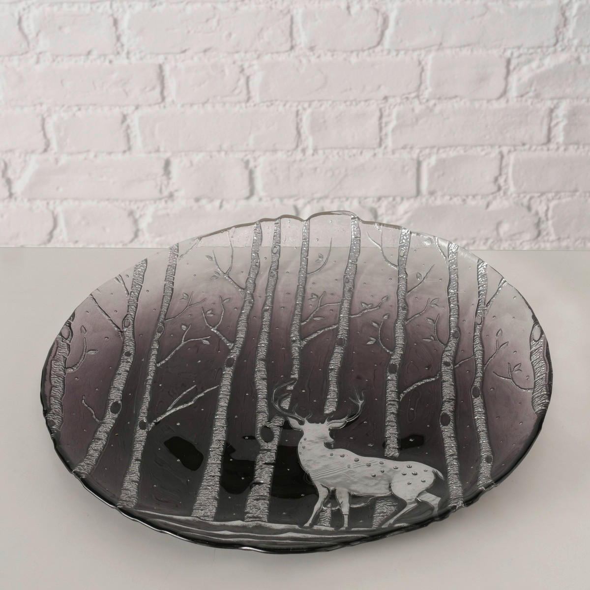 DEKOTELLER - Silberfarben/Grau, Basics, Glas (28/2cm) - X-Mas