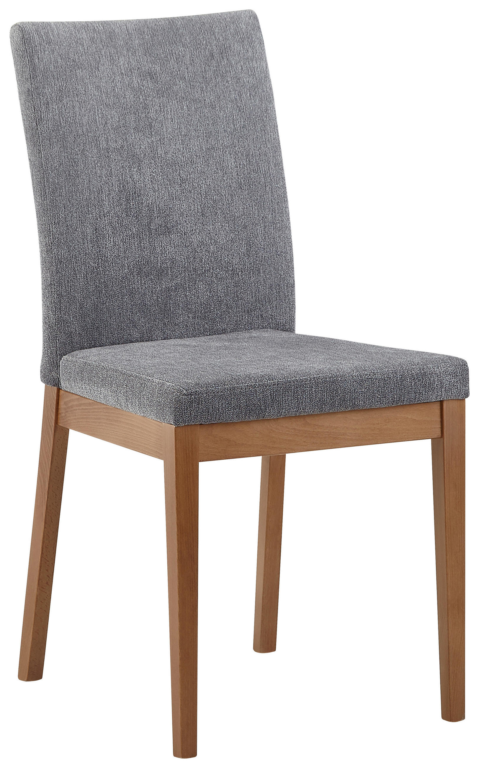 STUHL beflockt Grau, Eichefarben Buche massiv - Eichefarben/Grau, KONVENTIONELL, Holz/Textil (47/95/60cm) - Cantus