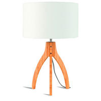 TISCHLEUCHTE GOOD&MOJO  36/54 cm   - Weiß/Naturfarben, Trend, Holz/Textil (36/54cm) - Good & Mojo