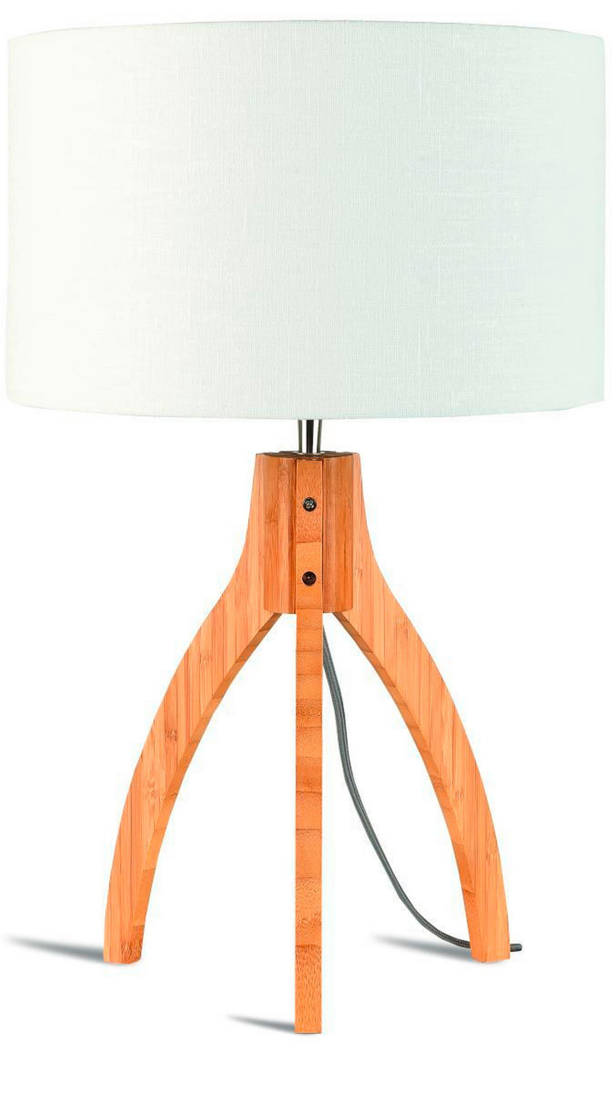 TISCHLEUCHTE GOOD&MOJO  36/54 cm   - Weiß/Naturfarben, Trend, Holz/Textil (36/54cm) - Good & Mojo