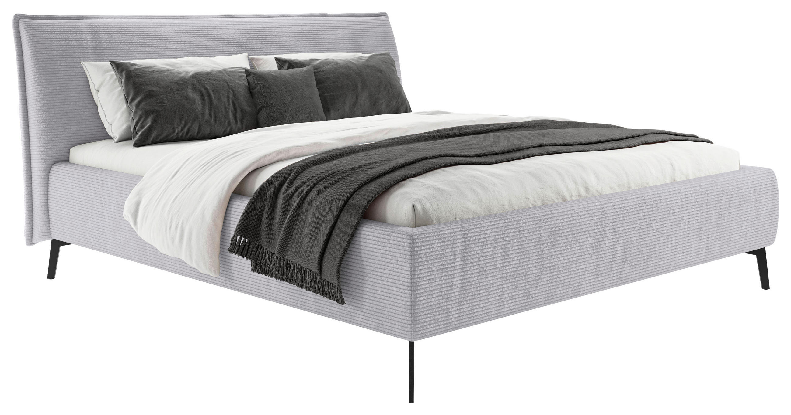 POLSTERBETT 180/200 cm  in Grau  - Schwarz/Grau, Design, Textil/Metall (180/200cm) - Lomoco