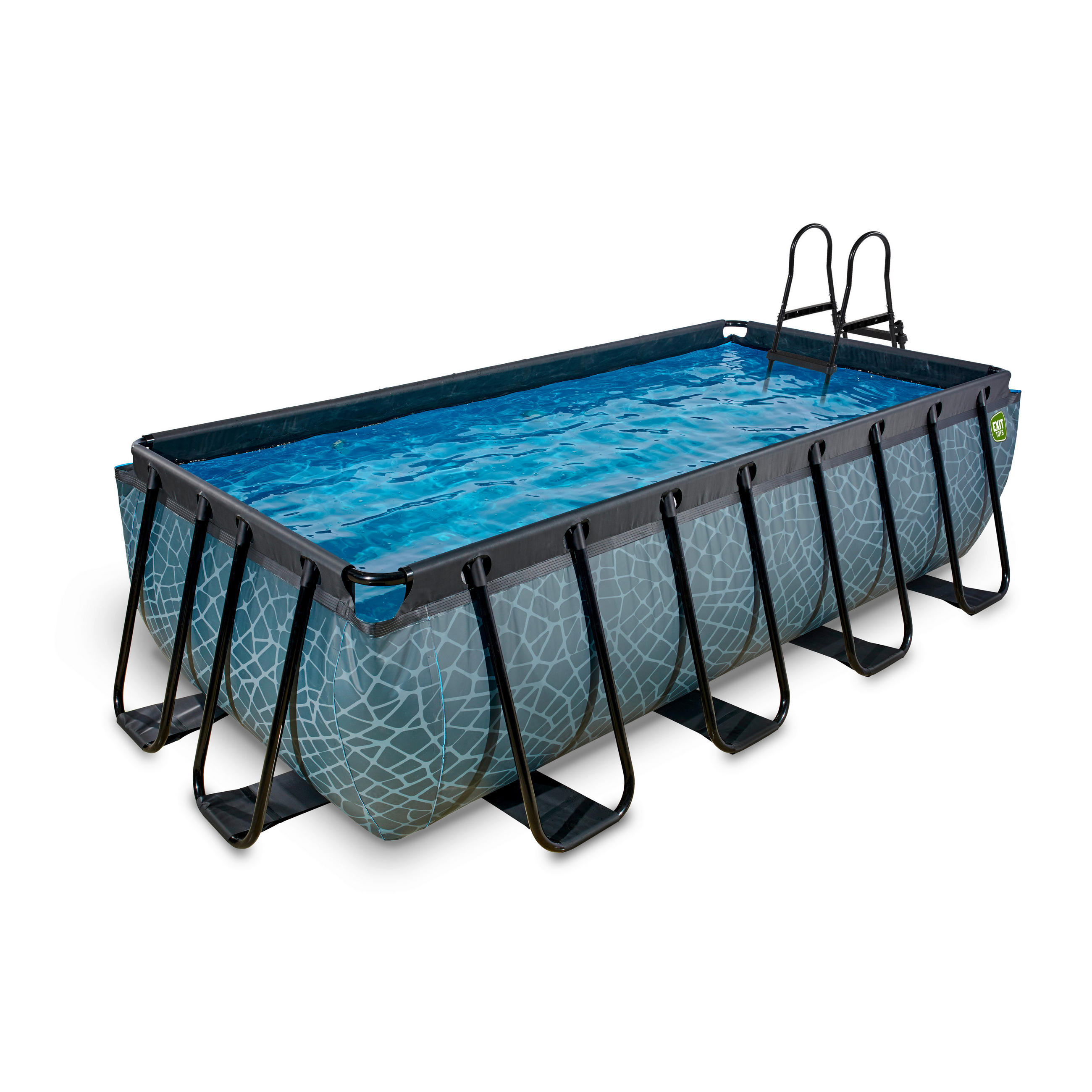 POOL-SET 450/250/100 cm  - Grau, KONVENTIONELL, Kunststoff (450/250/100cm) - EXIT Toys