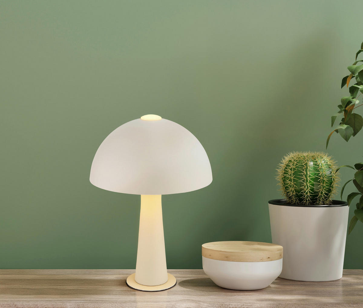 TISCHLEUCHTE Julia 20/28,5 cm  - Sandfarben/Schwarz, Design, Kunststoff/Metall (20/28,5cm) - Globo