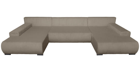 WOHNLANDSCHAFT  in Cord Taupe  - Taupe/Schwarz, KONVENTIONELL, Textil/Metall (191/351/191cm) - Carryhome