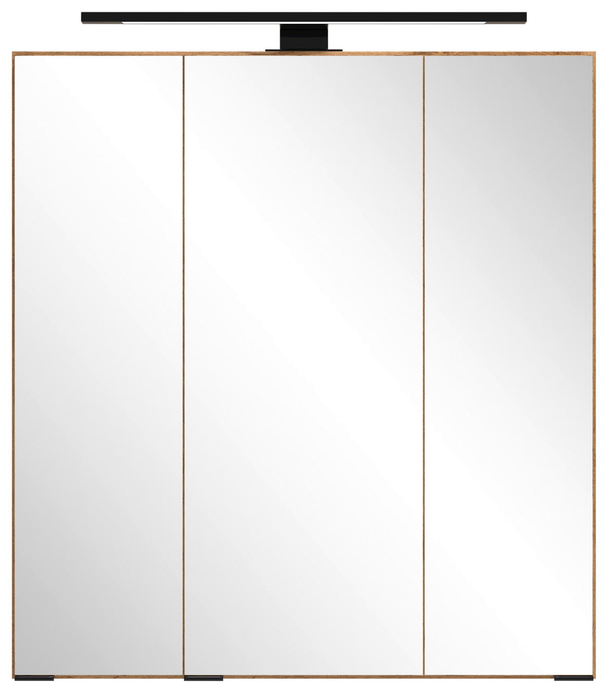 SPIEGELSCHRANK 60/67,5/20 cm  - Eiche Wotan/Schwarz, MODERN, Glas/Holzwerkstoff (60/67,5/20cm) - Held