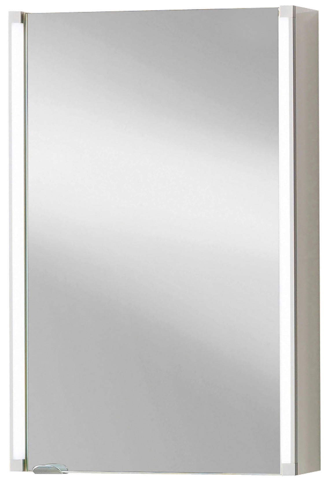 SPIEGELSCHRANK 42,5/67/16,5 cm  - Alufarben/Weiß, MODERN, Glas/Holzwerkstoff (42,5/67/16,5cm) - MID.YOU