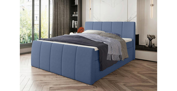 BOXSPRINGBETT 180/200 cm  in Blau  - Blau/Schwarz, KONVENTIONELL, Kunststoff/Textil (180/200cm) - Carryhome