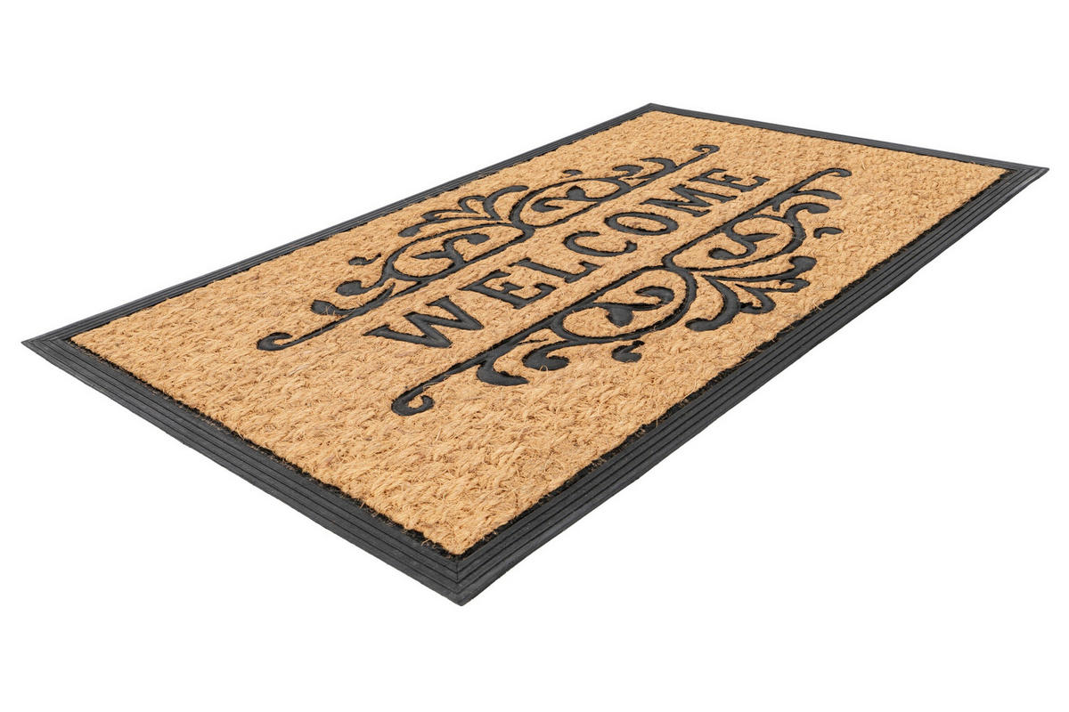 DVEŘNÍ ROHOŽKA, 45/75 cm světle hnědá - světle hnědá, Basics, textil/plast (45/75cm) - Kayoom