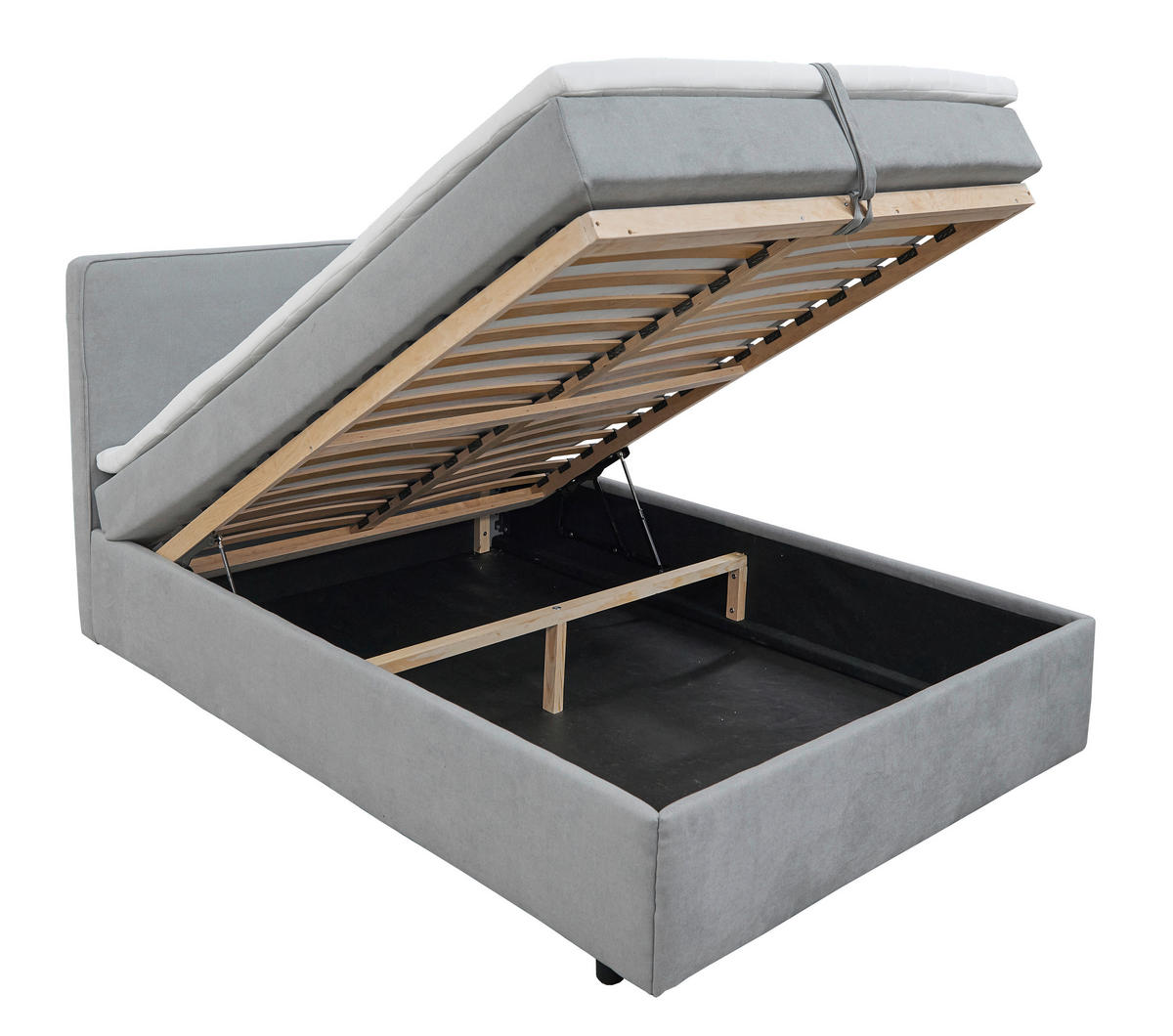 BOXBETT 120/200 cm  in Grau  - Schwarz/Naturfarben, MODERN, Holz/Kunststoff (120/200cm) - MID.YOU