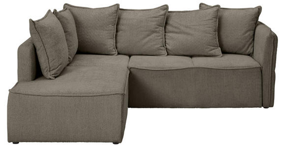 ECKSOFA in Chenille Taupe  - Taupe/Schwarz, KONVENTIONELL, Kunststoff/Textil (193/233cm) - Carryhome