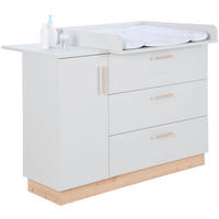 WICKELKOMMODE Leo Grau, Eichefarben  - Eichefarben/Grau, Trend, Holzwerkstoff/Kunststoff (133/101/77cm) - Jimmylee
